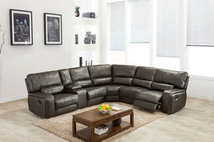 60'' X 80''  X 47'' Modern Gray Leather Sectional