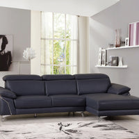 181'' X 41''  X 39'' Modern Blue Leather Sectional