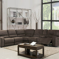 251'' X 41'' X 40'' Modern Brown Fabric Sectional