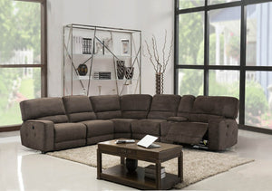 251'' X 41'' X 40'' Modern Brown Fabric Sectional