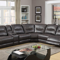 251'' X 41''  X 40'' Modern Dark Brown Leather Sectional