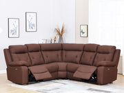 160'' X 38''  X 40'' Modern Brown Fabric Sectional With Power Recliners
