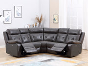 160'' X 38''  X 40'' Modern Dark Gray Leather Sectional With Power Recliners