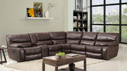 254'' X 41'' X 40'' Modern Dark Brown Leather Sectional With Power Recliners