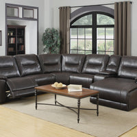 251'' X 41'' X 40'' Modern Dark Brown Leather Sectional
