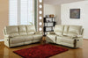 76'' X 40'' X 41'' Modern Beige Sofa With Console Loveseat