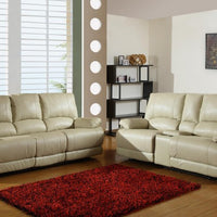 76'' X 40'' X 41'' Modern Beige Sofa With Console Loveseat