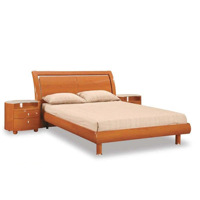 90'' X 95''  X 41'' Modern California King Cherry High Gloss Bed