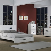 79'' X 80''  X 43'' 4pc Eastern King Modern White High Gloss Bedroom Set