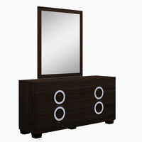 77'' X 90''  X 40'' 4pc Eastern King Modern Wenge High Gloss Bedroom Set