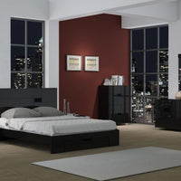 79'' X 80''  X 43'' 4pc Eastern King Modern Black High Gloss Bedroom Set