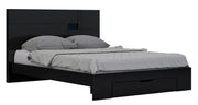 60'' X 80''  X 43'' 4pc Queen Modern Black High Gloss Bedroom Set