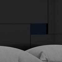 60'' X 80''  X 43'' 4pc Queen Modern Black High Gloss Bedroom Set