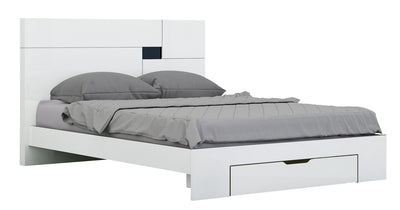 60'' X 80''  X 43'' 4pc Queen Modern White High Gloss Bedroom Set