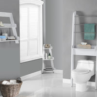 23.75" White Particle Board, MDF, and Laminate Wall Mount Shelf Bathroom Accent