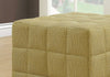 17" Light Gold Foam, Solid Wood, and Polyester Ottoman