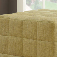 17" Light Gold Foam, Solid Wood, and Polyester Ottoman