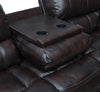 Wooden Motion Sofa With DropDown Table, Brown