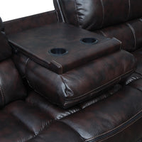 Wooden Motion Sofa With DropDown Table, Brown