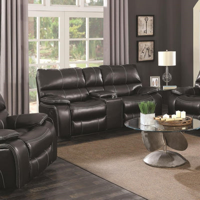 Motion Loveseat With Storage Console, Black
