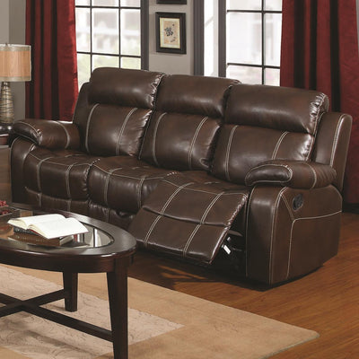 Motion Sofa With Pillow Arms, Brown