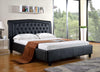 Padded Upholstered Eastern King Size Platform Bed, Black