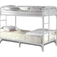 Metal Based Twin Over Twin Bunk Bed, White