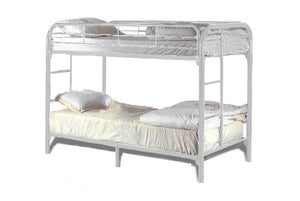 Metal Based Twin Over Twin Bunk Bed, White