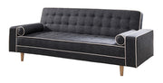 Upholstered Futon Sofa Bed With Matching Bolsters, Gray