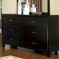 6 Drawer Contemporary Dresser, Espresso Brown