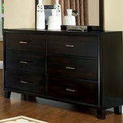 6 Drawer Contemporary Dresser, Espresso Brown