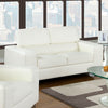 Leatherette Upholstered Contemporary Love Seat, White