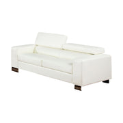 Leatherette Upholstered Contemporary Sofa, White