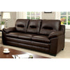 Sofa In Leatherette With Tufted Back, Brown