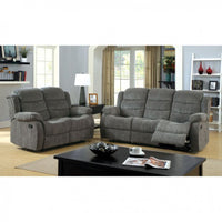 Chenille Fabric Transitional Motion Sofa, Gray