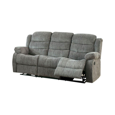 Chenille Fabric Transitional Motion Sofa, Gray