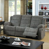 Chenille Fabric Transitional Motion Sofa, Gray