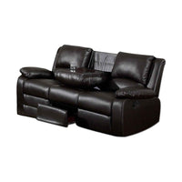 Leatherette Sofa, Rustic Dark Brown