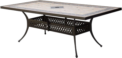 Patio Dining Table In Metal, Antique Black