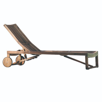 Acacia Wood Comfortable Chaise Lounge, Brown