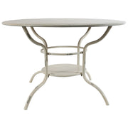Round Shaped Metal Table With Bottom Space, White