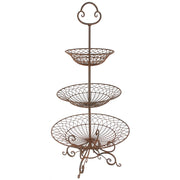 3Tiered Iron Planter Basket In Traditional Style, Brown