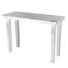 Metal Console Table With Marble Top, White and Clear