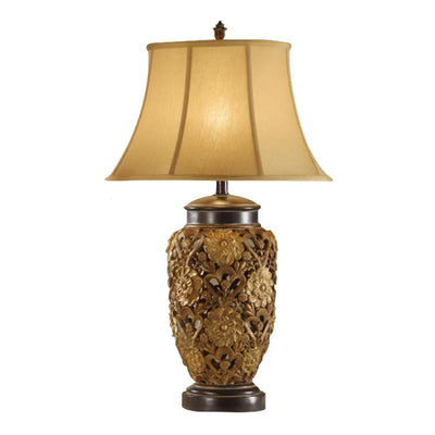 33' Poly Table Lamp With Embellished Base Set Of 2 Gold