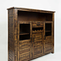 Wooden Wine Cabinet With Spacious Storage, Brown