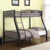 Contemporary Metal TwinOverFull Bunk Bed, Gunmetal Gray & Black