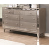 Wooden Dresser with 7 Drawers, Mercury Silver