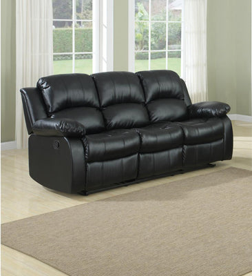 Bonded Leather Recliner Sofa, Black
