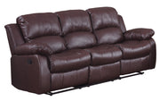 Bonded Leather Recliner Sofa, Brown