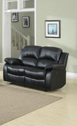 Bonded Leather Recliner Loveseat, Black